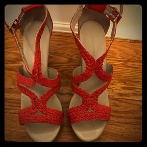 Never worn coral banana republic wedges